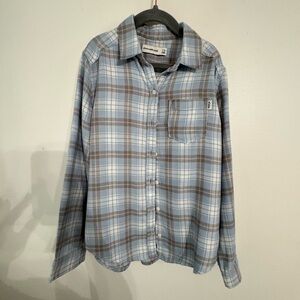 Girls Abercrombie & Fitch Blue and Brown Plaid Shirt Size 7/8
